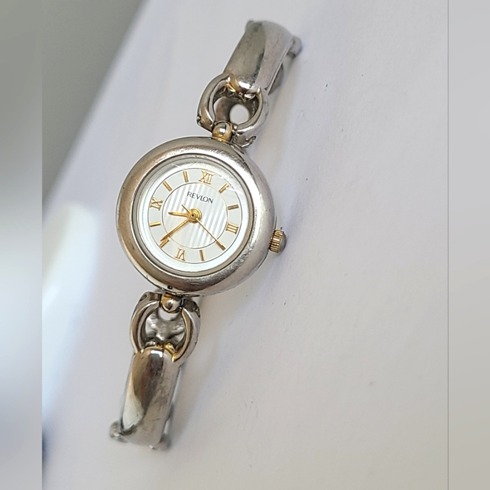 Vintage Silver Tone Revlon Ladies Elegant Collectible Watch